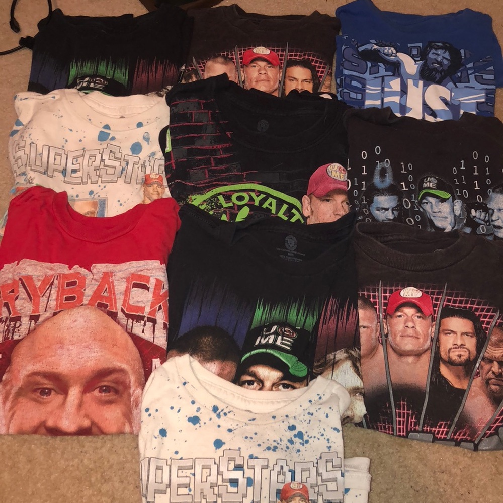 Lot of 10 boys WWE shirts